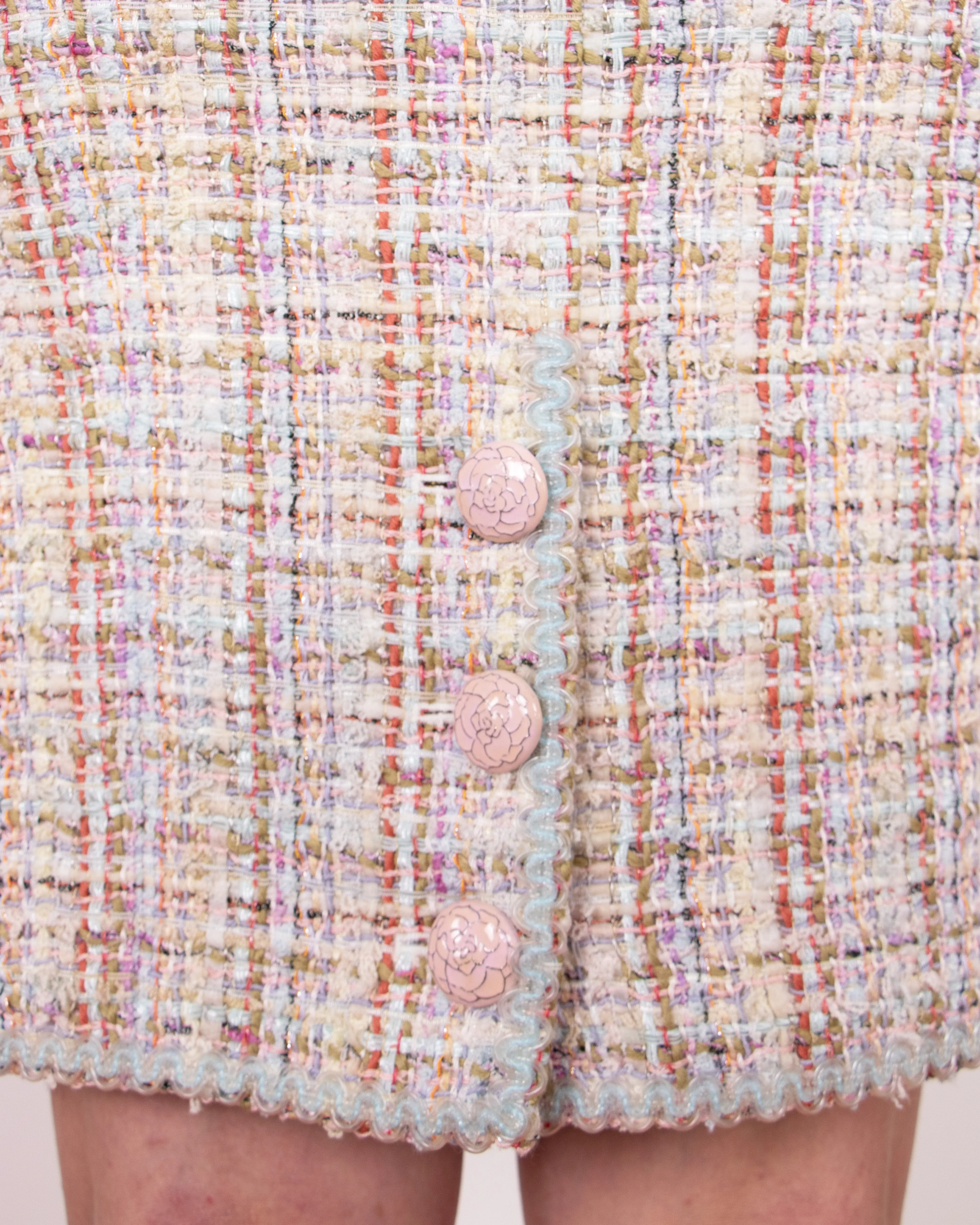 Chanel 2000s Multi-Colored Bouclé Pencil Skirt M