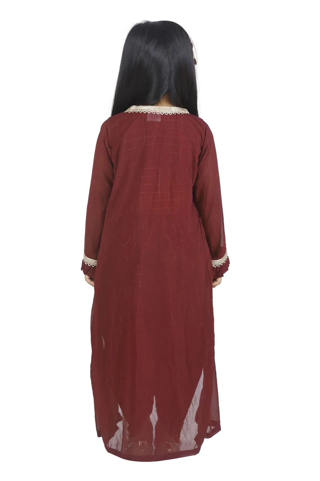 Check Brown  Top Dhoti  With Jacket  set