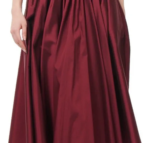 CLASSIC COLORS TAFFETA FAUX WRAP MIDI SKIRT