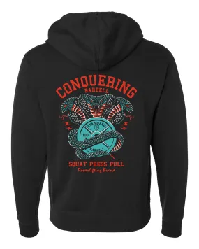 Cobras - Squat Press Pull® - on Black Pullover Hoodie