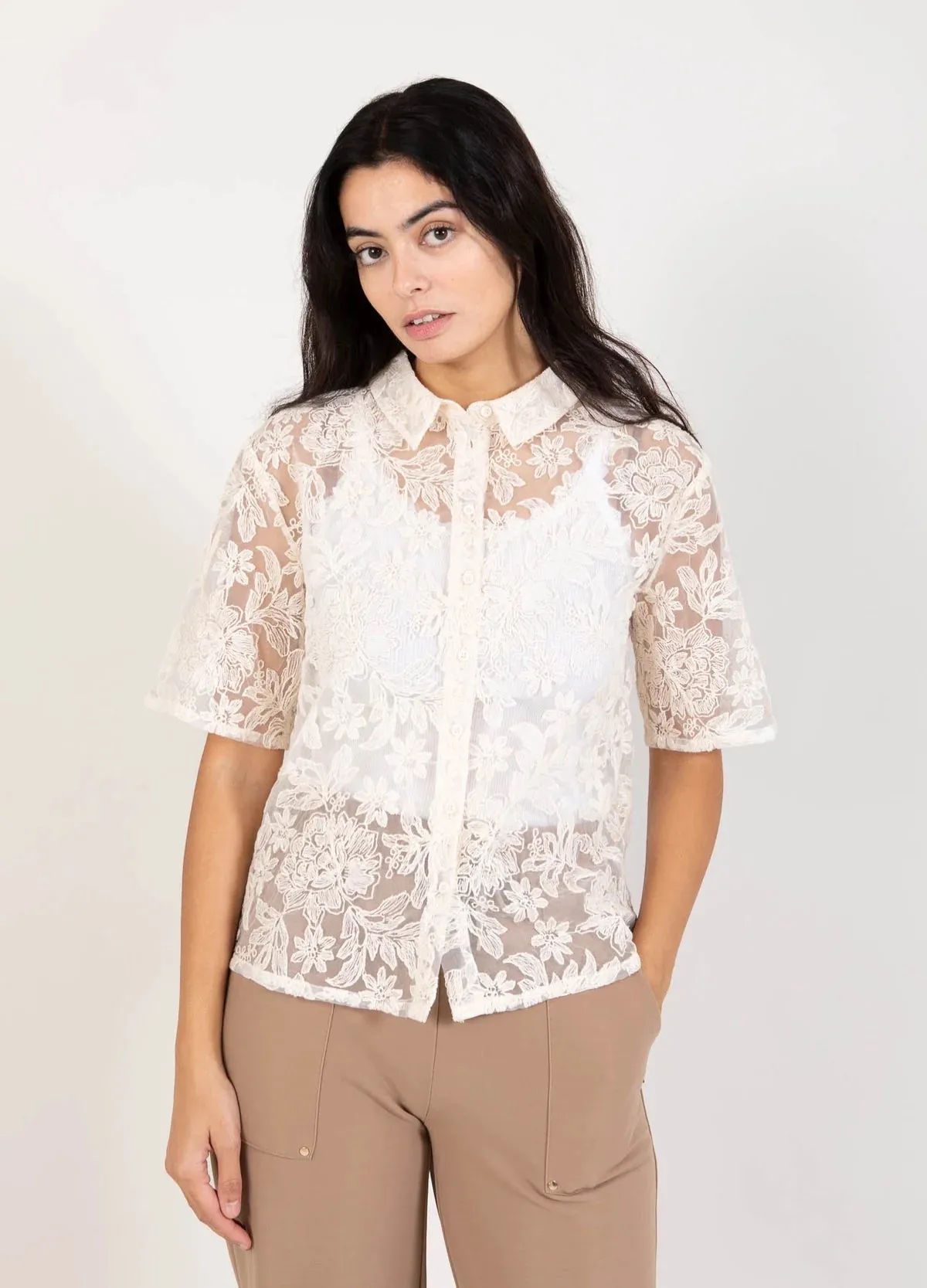 Coster Copenhagen - Shirt with Lace Cream