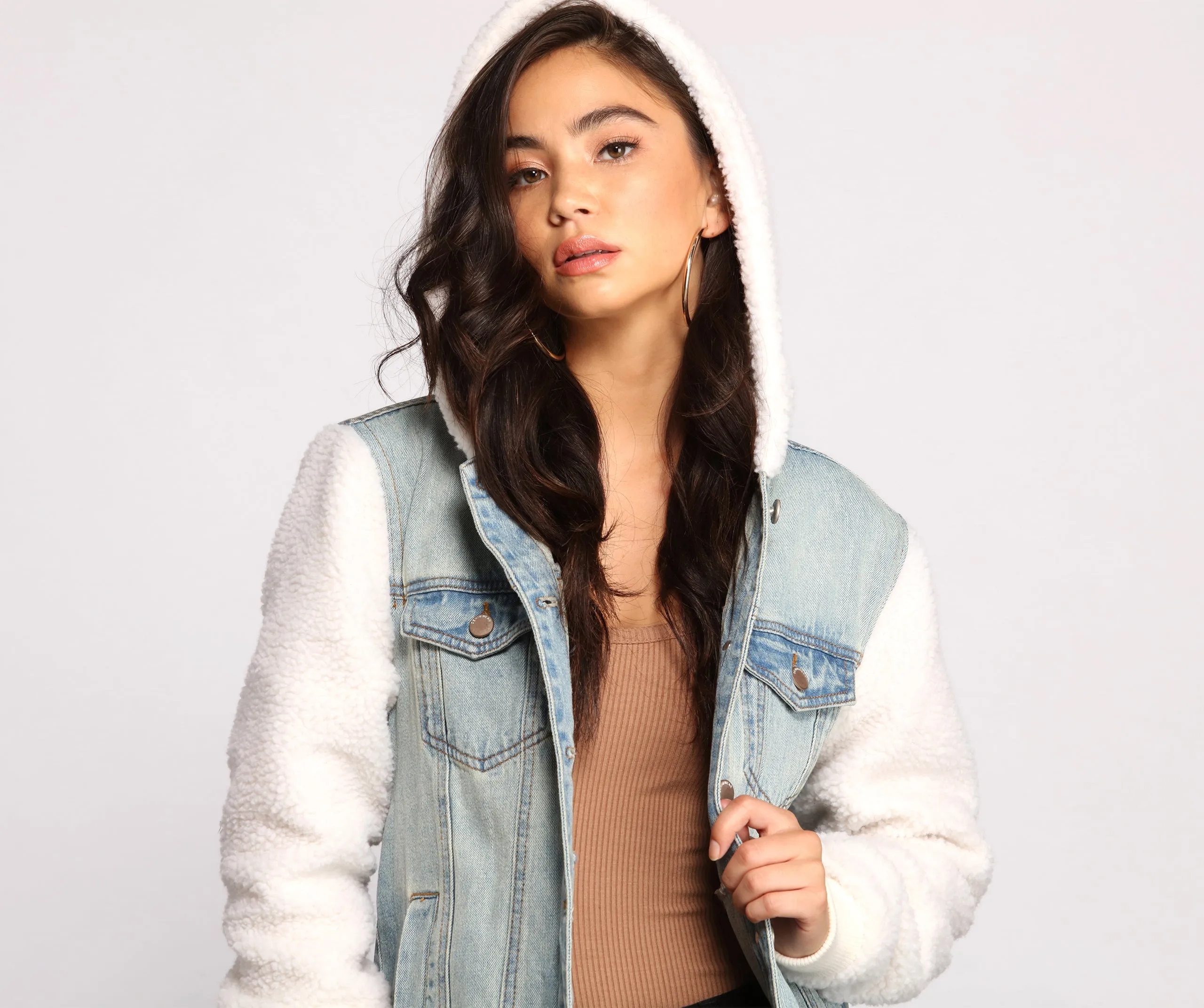 Cozy Casual Vibe Sherpa Denim Jacket