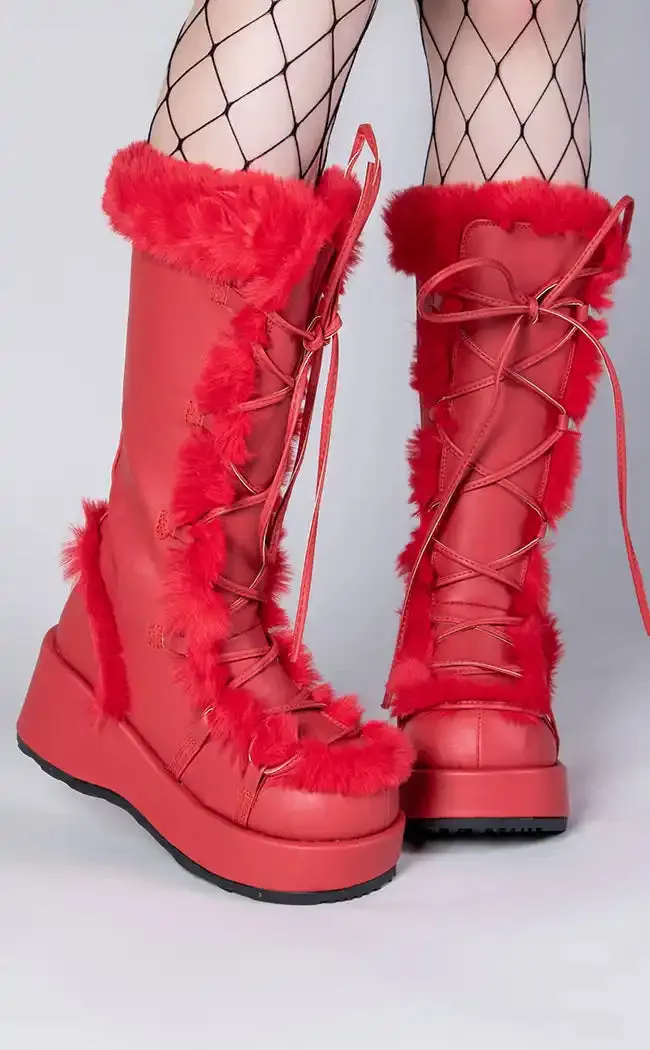 CUBBY-311 Red Vegan Suede Boots