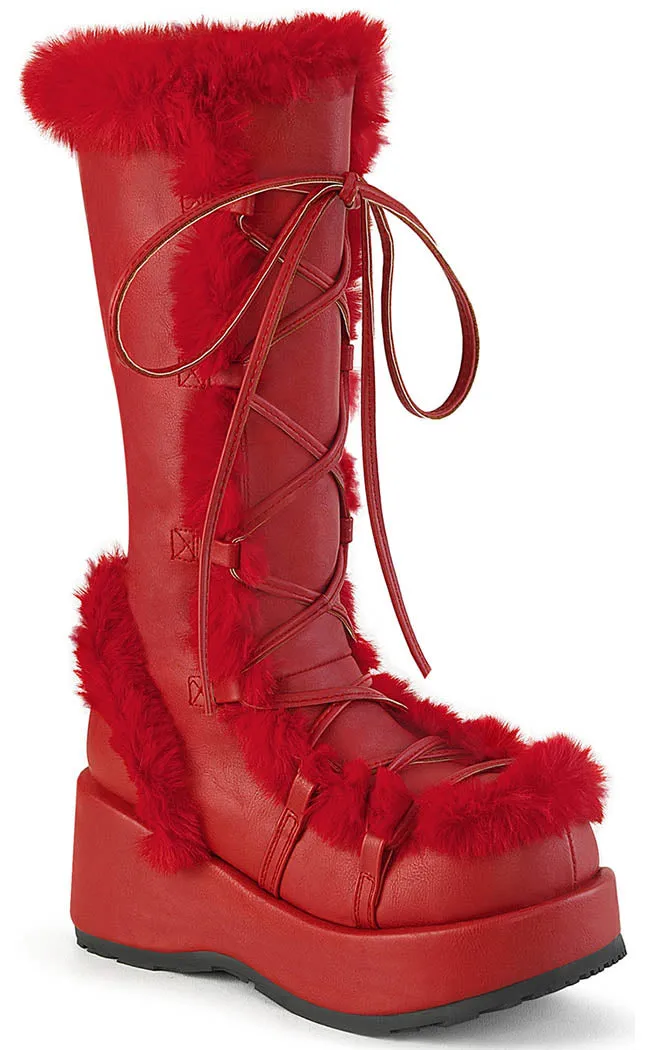 CUBBY-311 Red Vegan Suede Boots