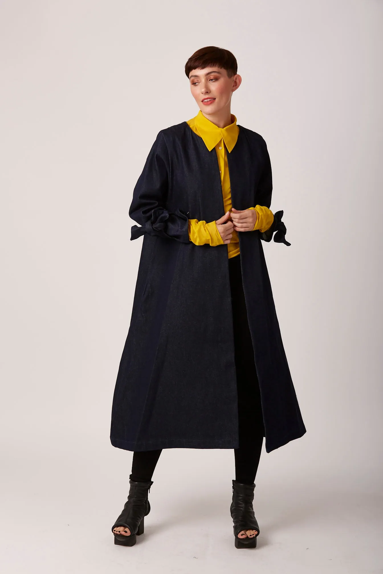 Dark Denim Duster Coat