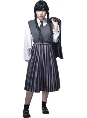 Deluxe Teen Girls Nevermore Wednesday Addams Halloween Costume