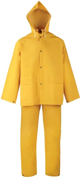 Diamondback SRS3/111-XXXL Rain Suit, 3XL, 31-1/2 in Inseam, Polyester/PVC, Yellow, Comfortable Corduroy Collar :EA: QUANTITY: 1