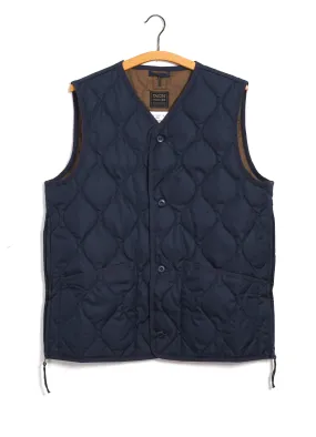 DOWN VEST | Military V-Neck Down Vest | Navy