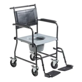 Drive Medical Upholstered Drop Arm Wheeled Commode