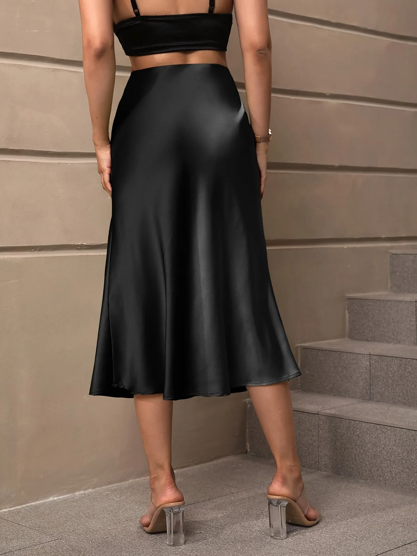 Elegant High Waist Midi Skirt for Everyday Wear