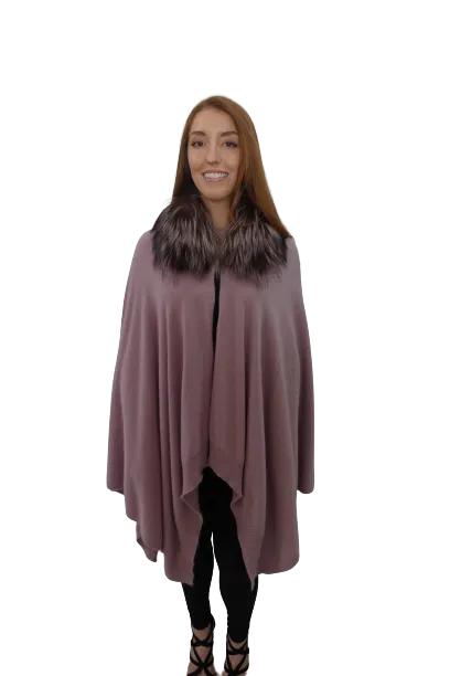 Fabric Cape with Raccoon Collar