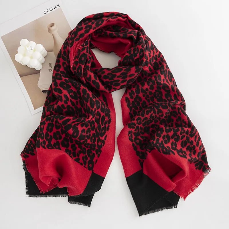 FH23-5097 Animal print winter scarf