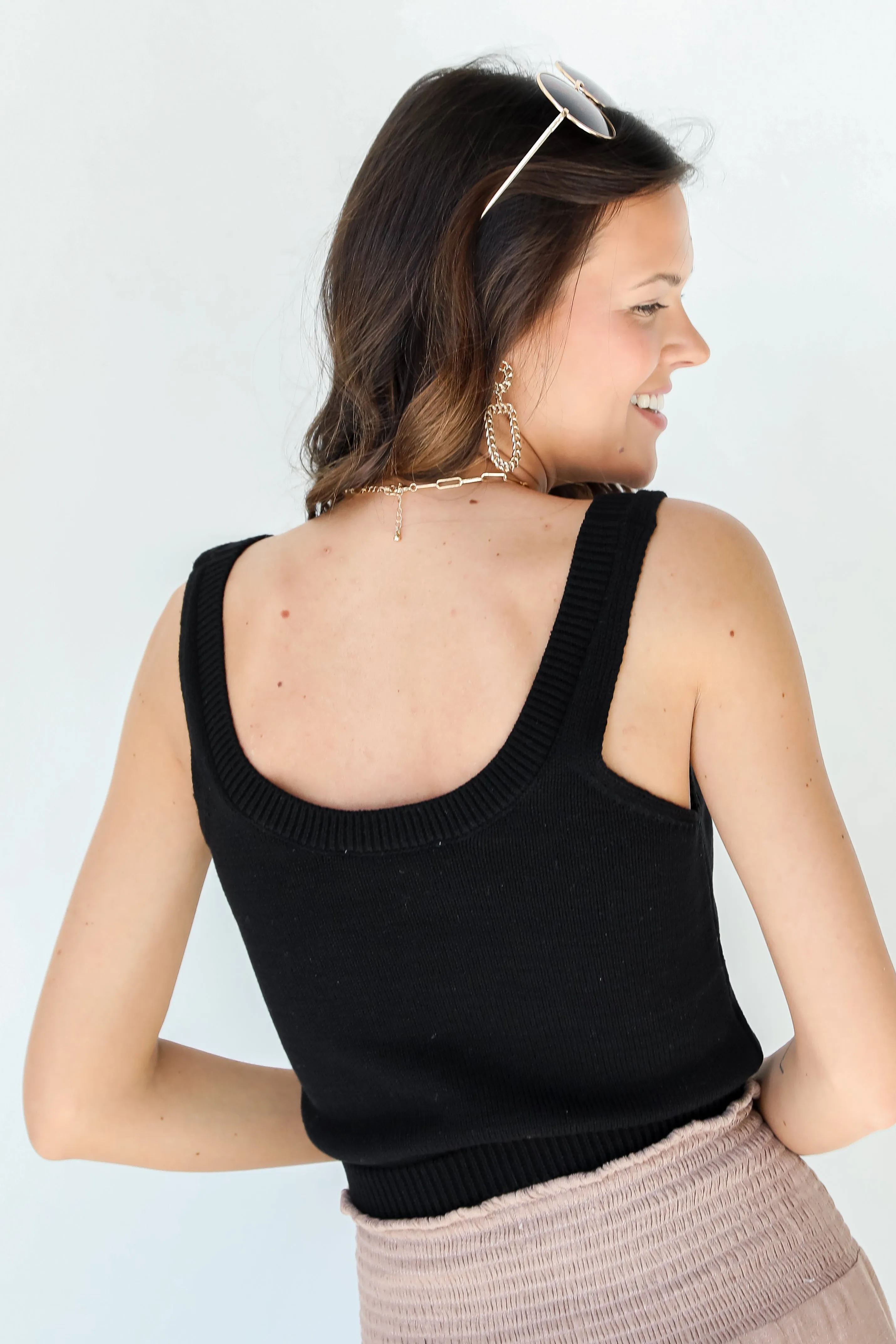 FINAL SALE - Just The Beginning Cropped Sweater Tank