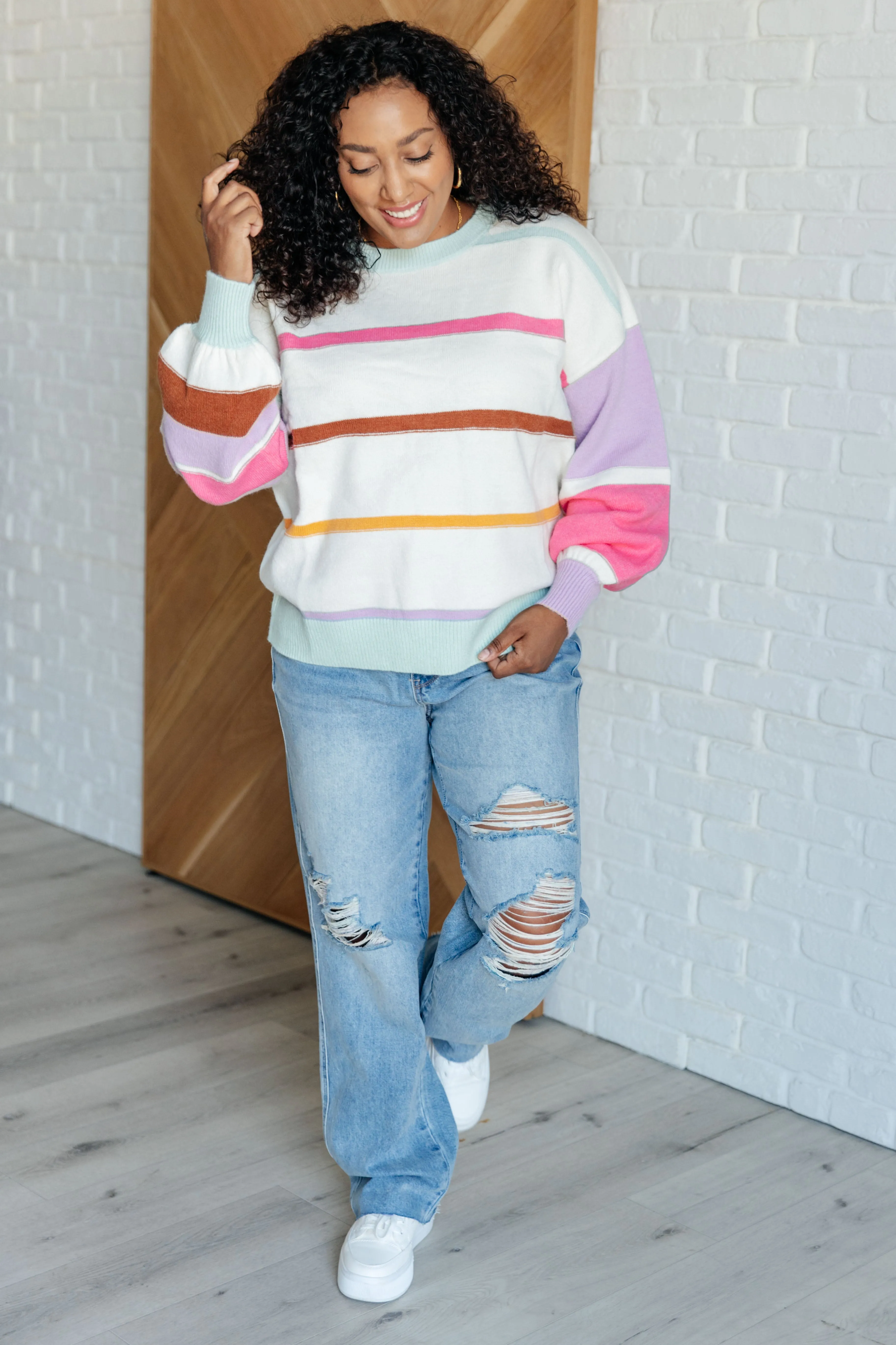 Flawless Features Striped Sweater - 10/21