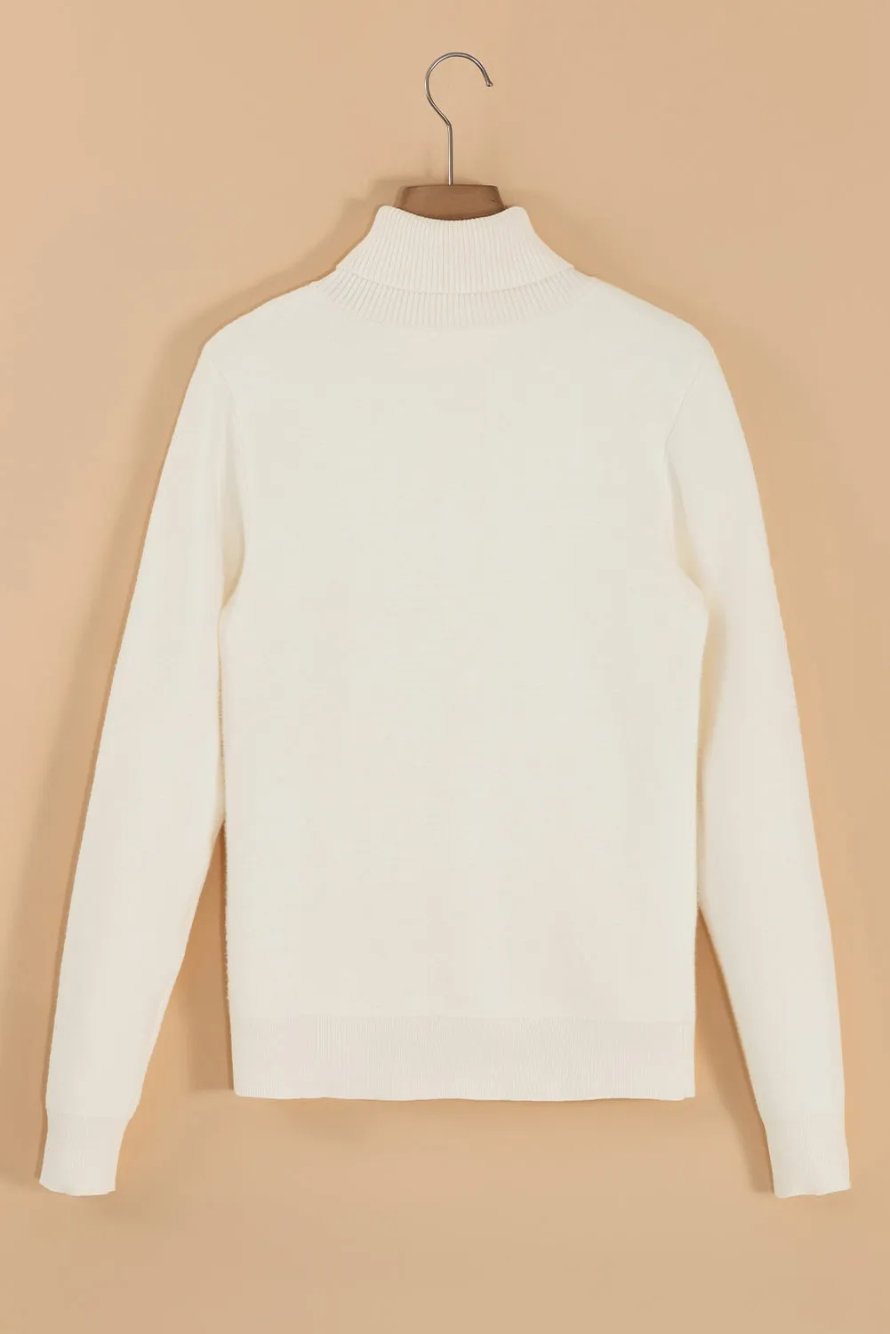 Fleece Lined Knit Turtleneck Sweater