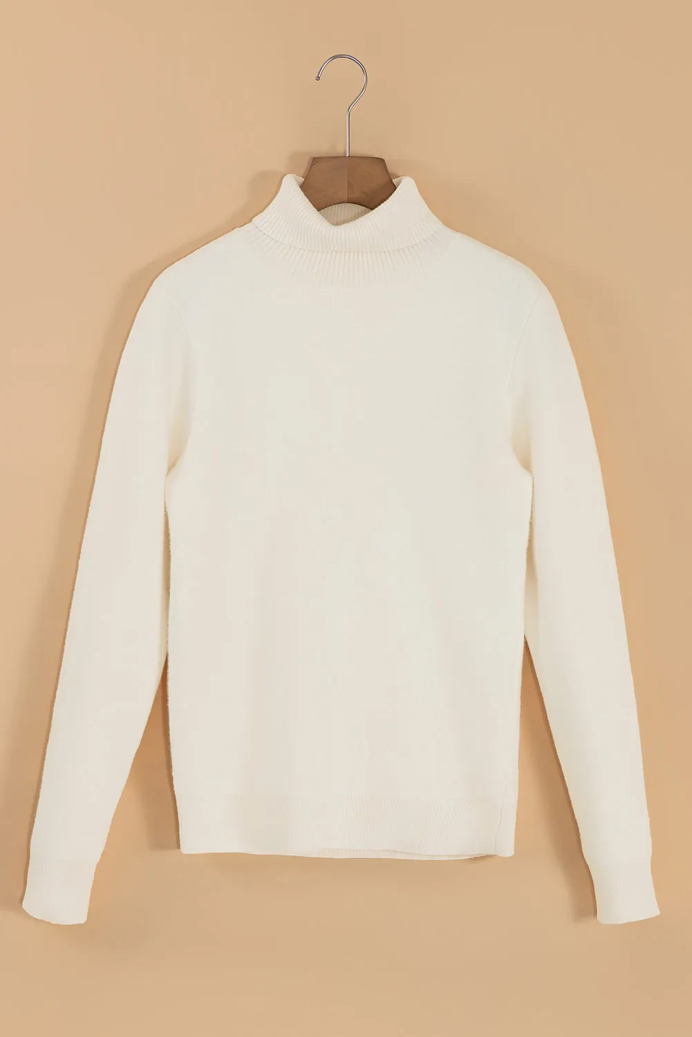 Fleece Lined Knit Turtleneck Sweater