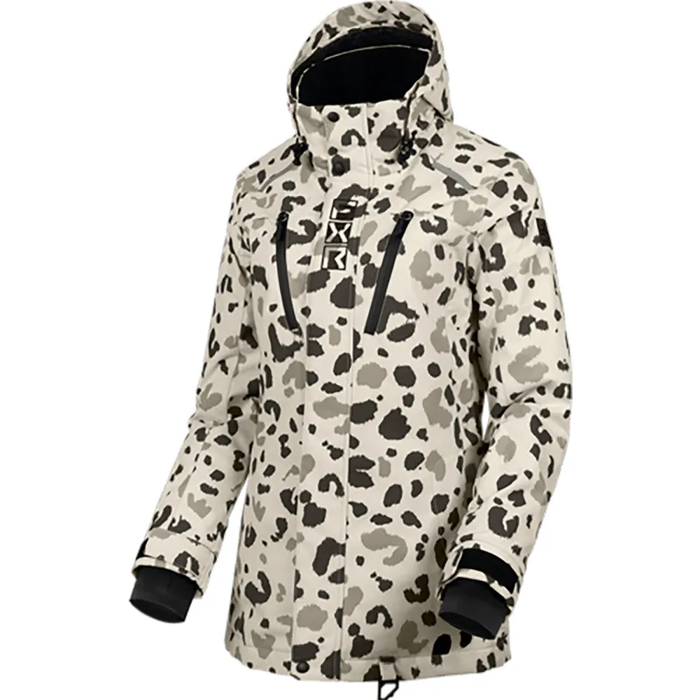 FXR  Womens Aerial Jacket Insulated Durable HydrX Vented Bone Cheetah Asphalt