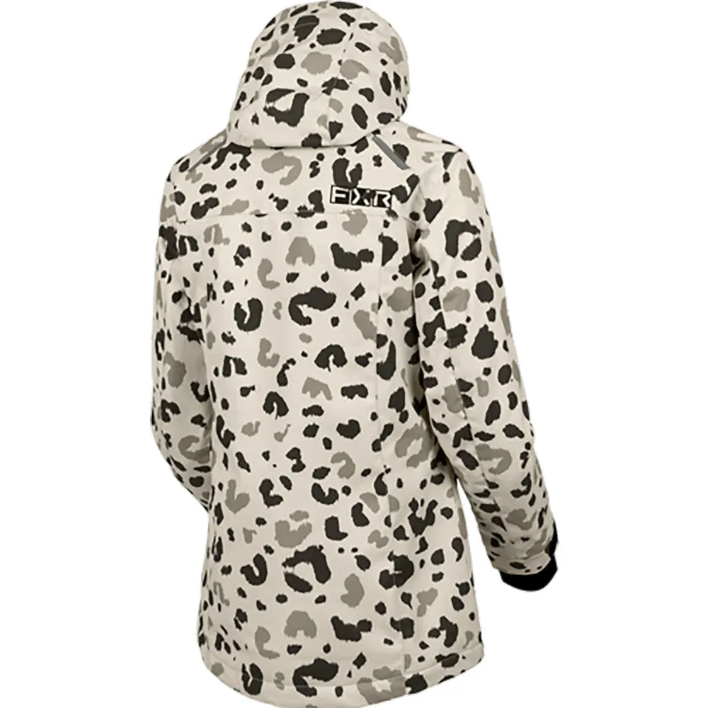 FXR  Womens Aerial Jacket Insulated Durable HydrX Vented Bone Cheetah Asphalt