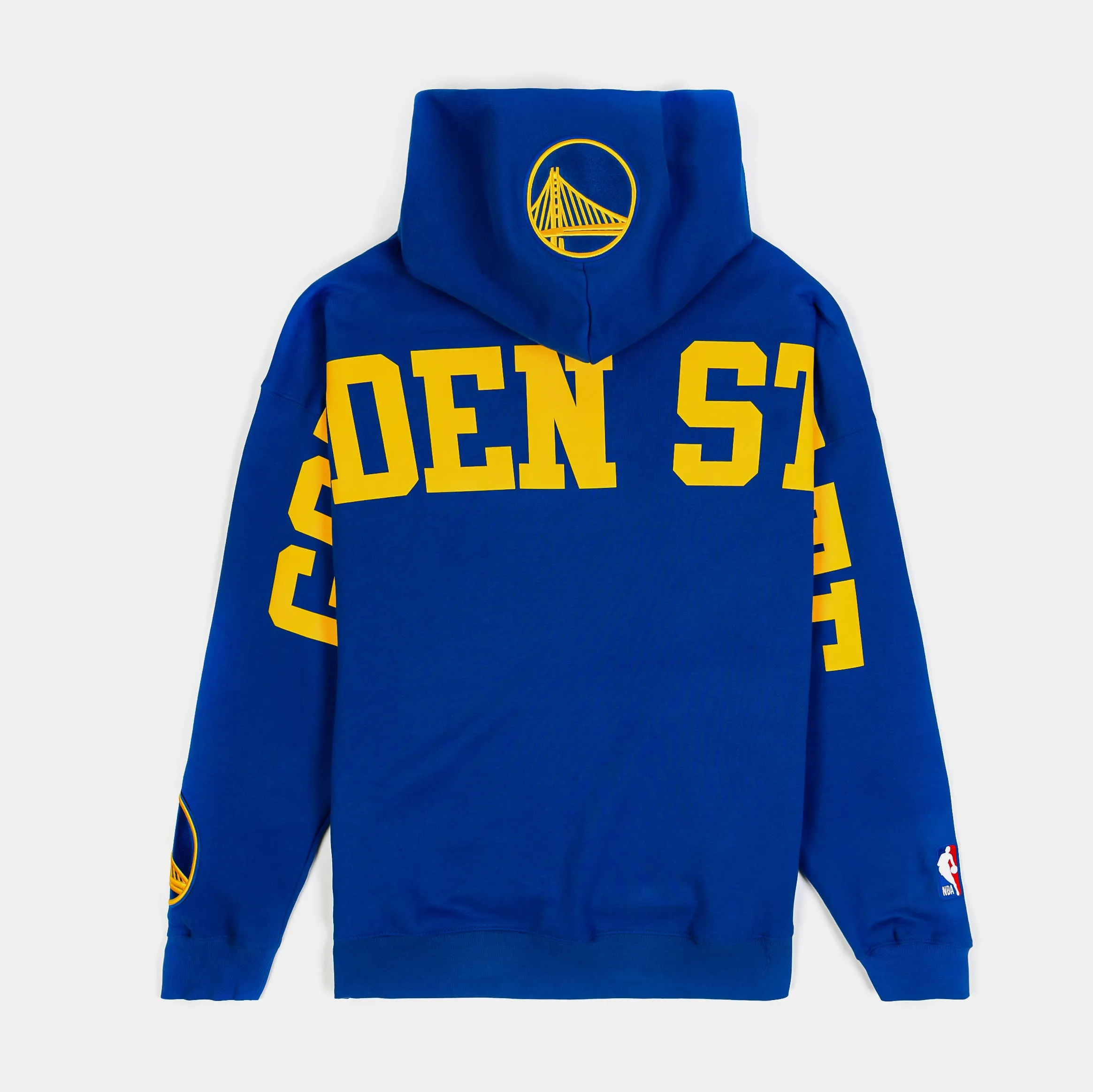 Golden State Warriors Drop Shoulder Pullover Mens Hoodie (Blue/Yellow)