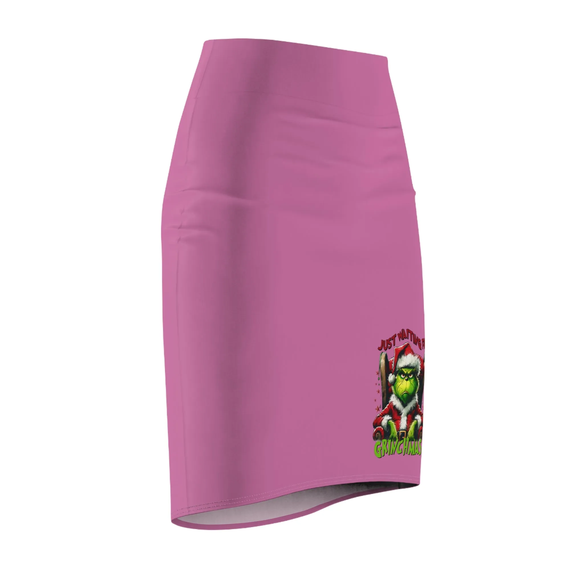 Grinch-Inspired Women's Pencil Skirt - Just Waiting for Grinchmas