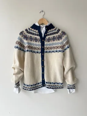 Handknit Wool Fair Isle Cardigan