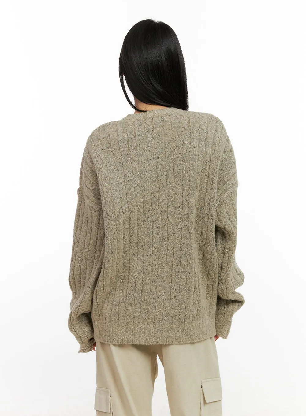 Henley Neck Long Sleeve Sweater CN416