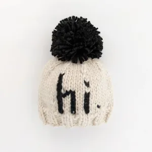 hi. Black Hand Knit Beanie