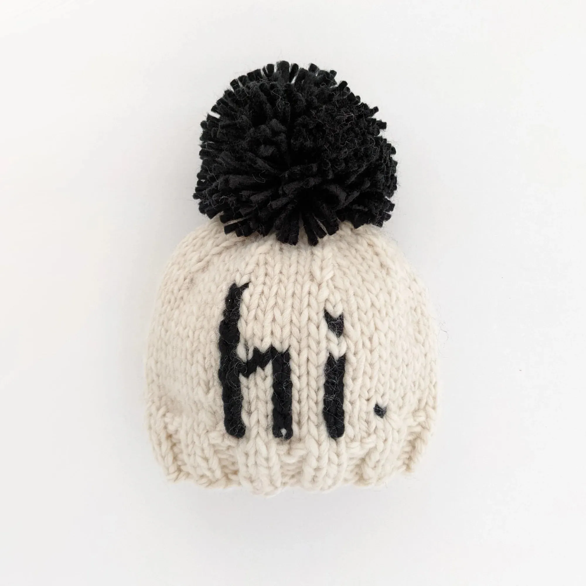 hi. Black Hand Knit Beanie