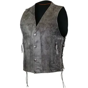 HMM940DG Men's Distressed Grey Gambler Style Vest