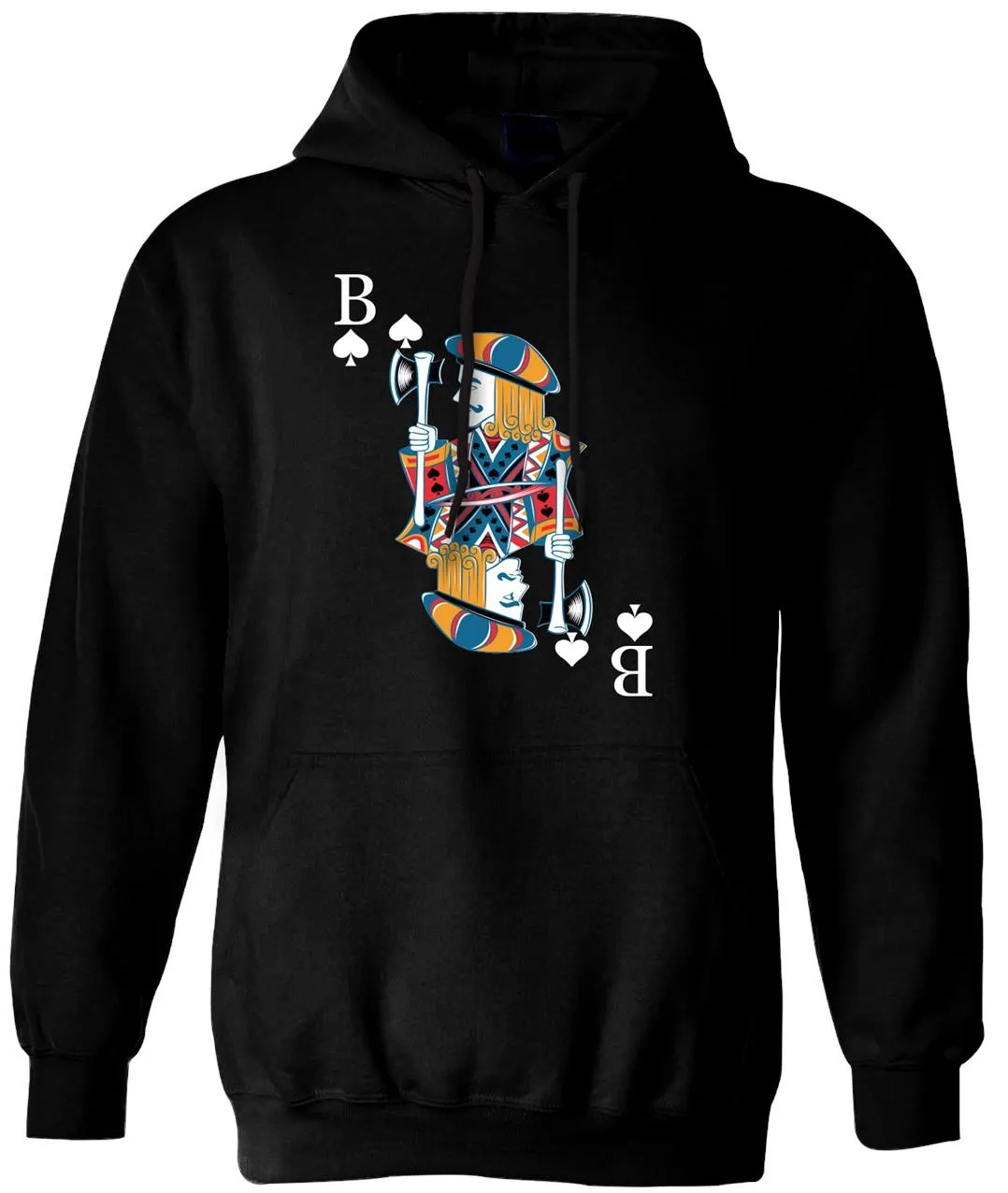 Hoodie - Spielkarte Pik Bube/Bauer