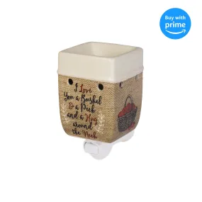 I Love You A Bushel A Peck Burlap Apples Cream Ceramic Stone Plug-in Warmer