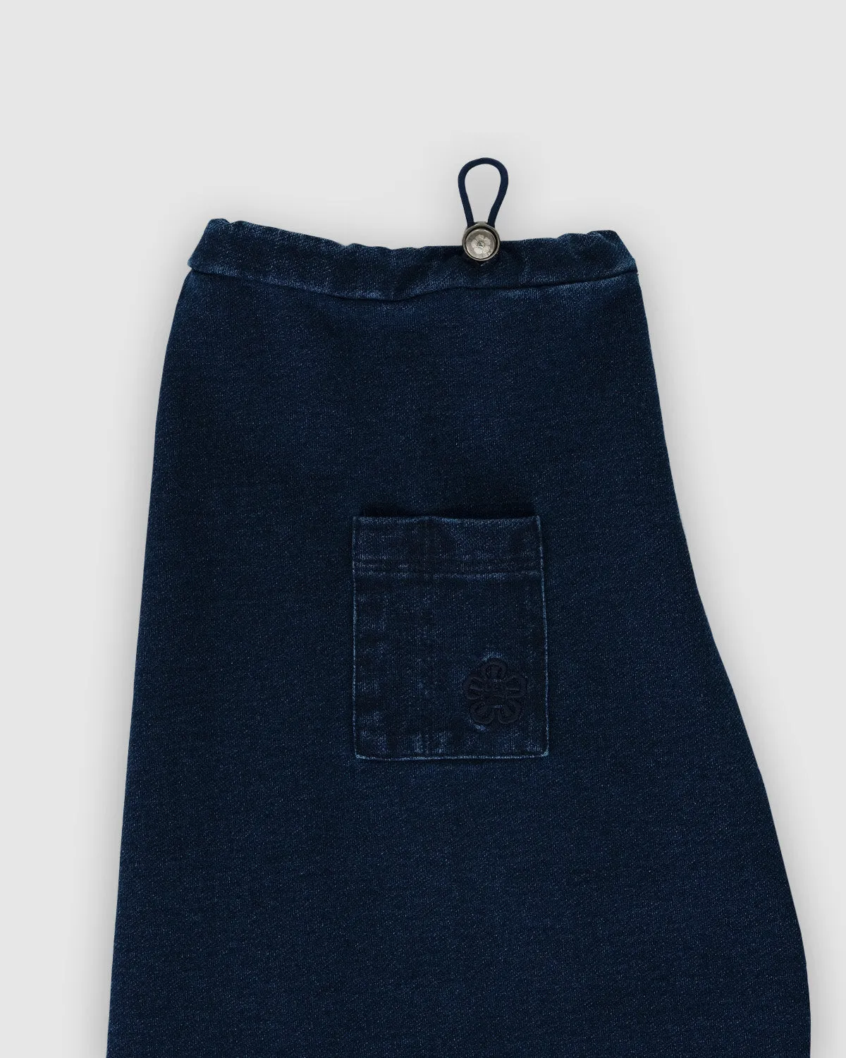 INDIGO DENIM UNIFORM SWEATSKIRT & LEG WARMERS