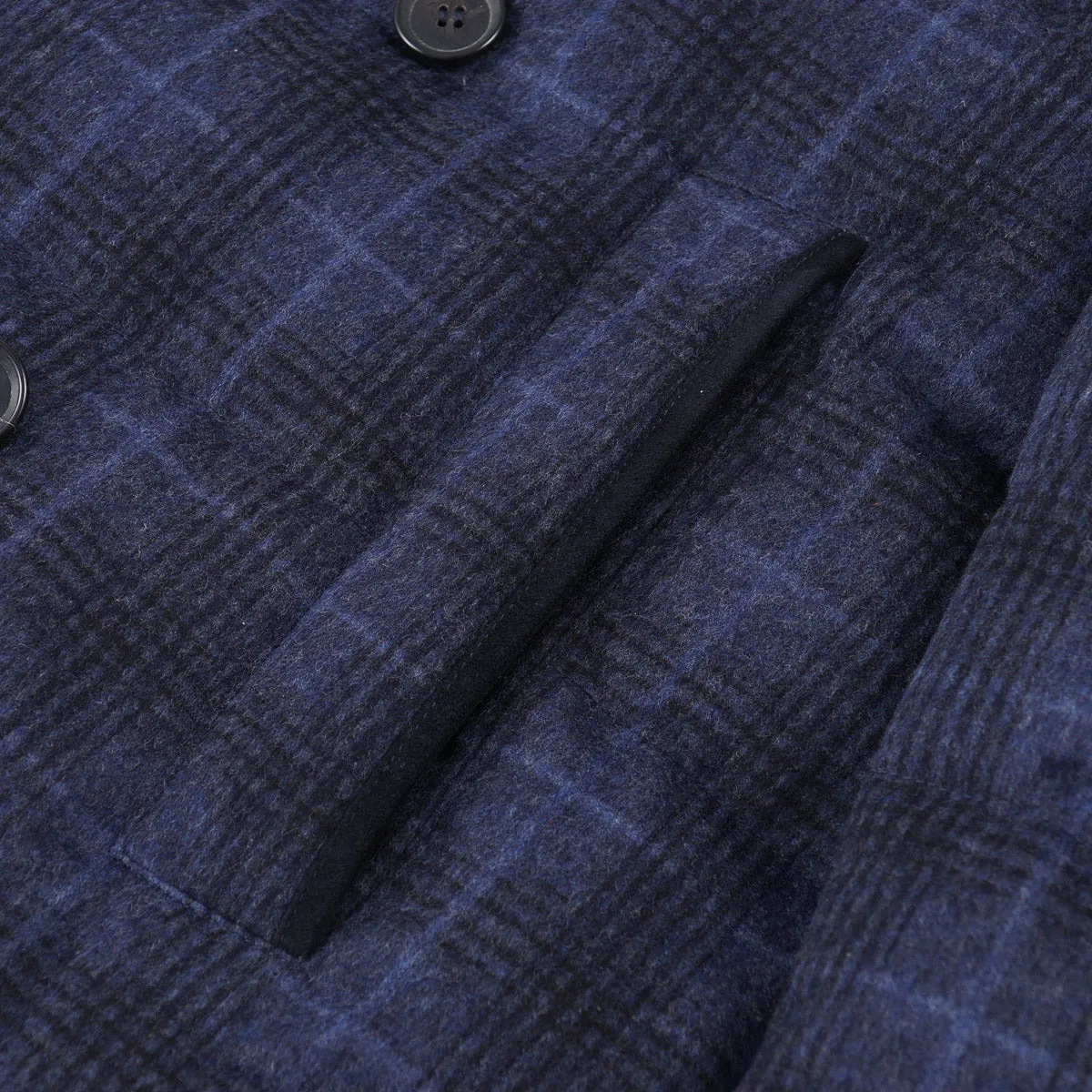 Isaia Quilted Wool-Cashmere Peacoat