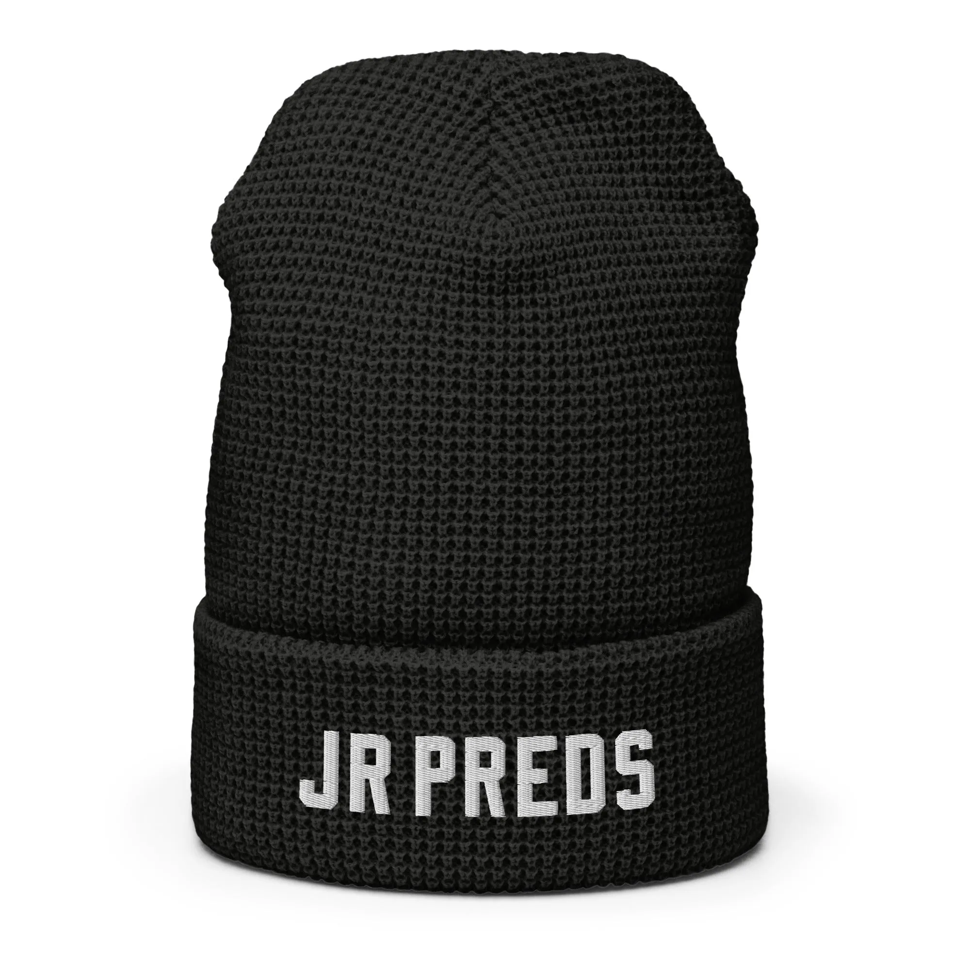 JR Preds Waffle beanie with WHITE Embroidery