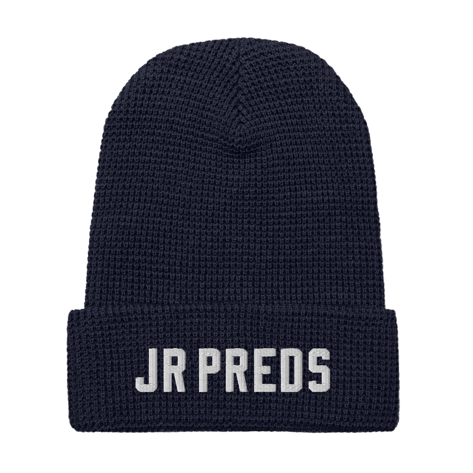 JR Preds Waffle beanie with WHITE Embroidery