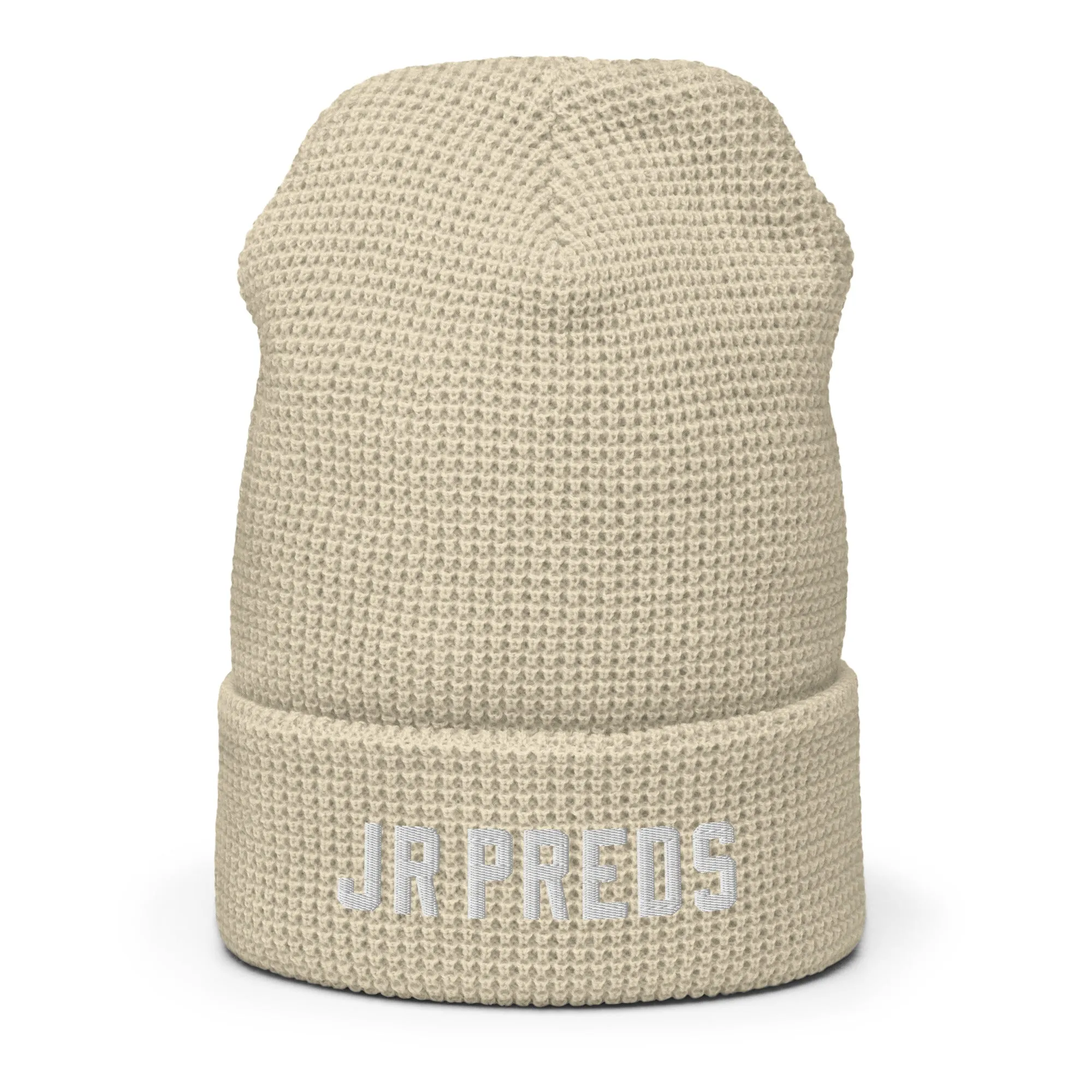 JR Preds Waffle beanie with WHITE Embroidery