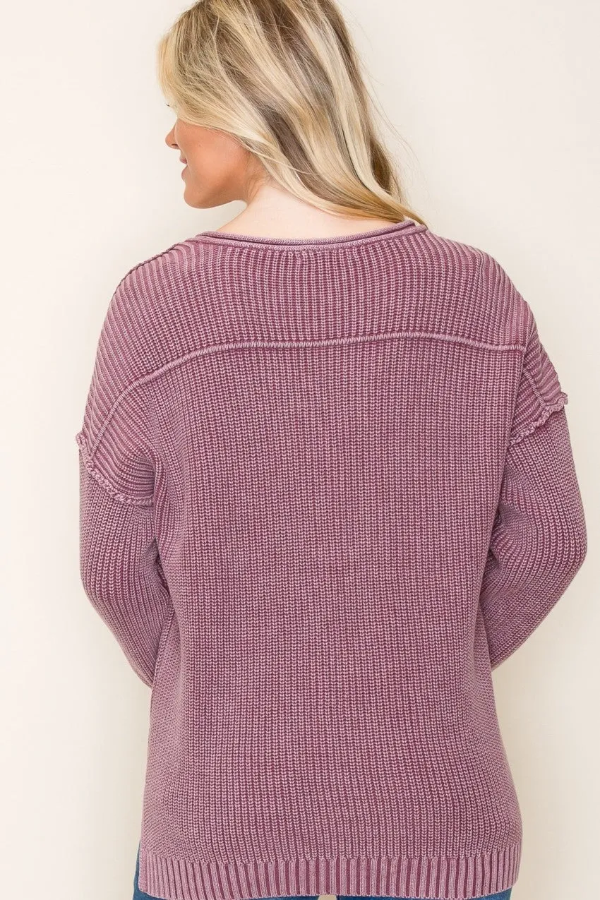 Katalina Yarn Raw Edge Knit Sweater