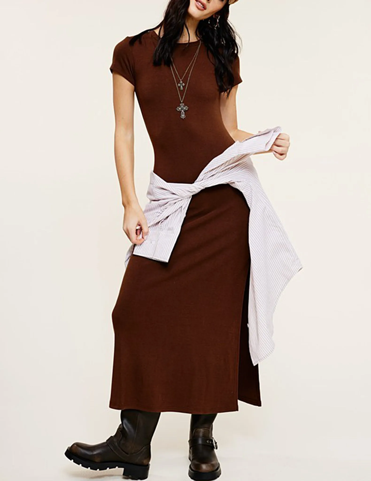 Kendall Side Slit T-Shirt Dress