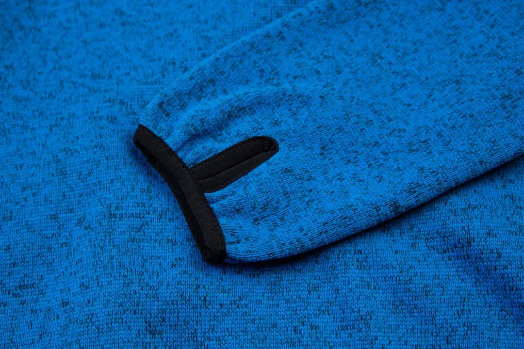 Kudu Plus Melange Zip Sweater Blue