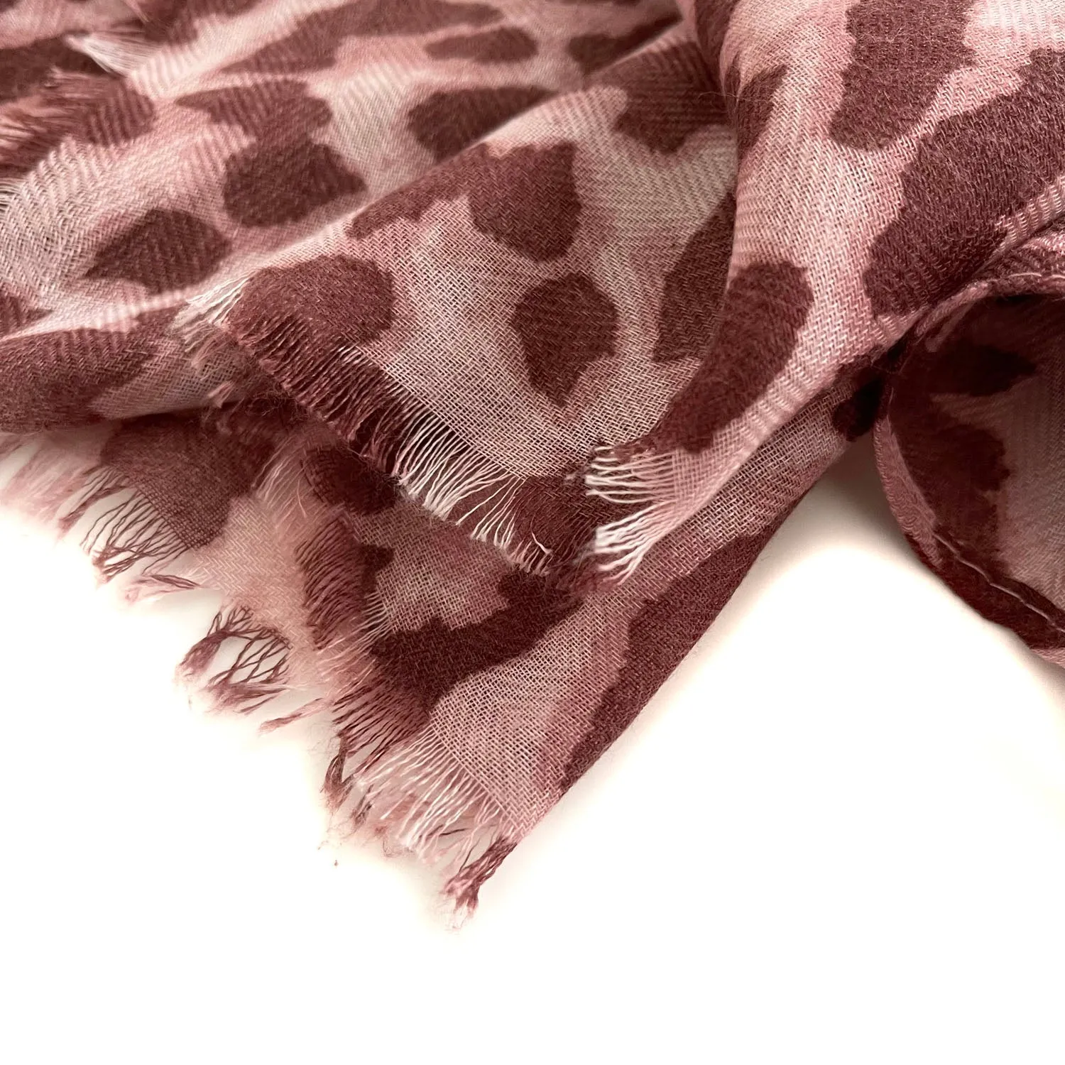 LARGE BLUSH PINK COTTON MIX LEOPARD PRINT SCARF