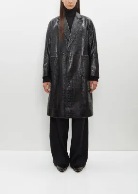 Long Synthetic Leather Coat