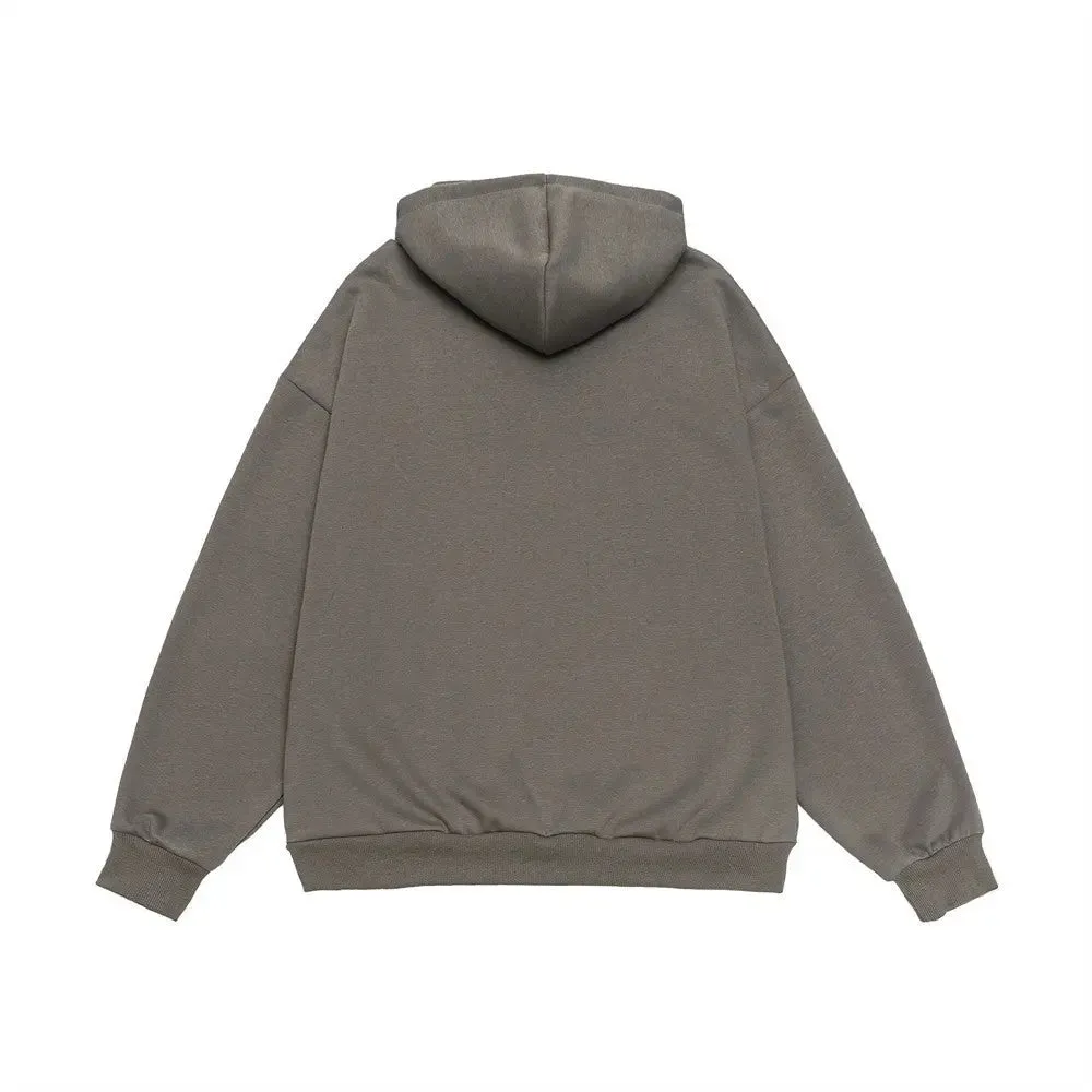 Masked Turtleneck Hooded Loose Pullover Coat Shell Jacket