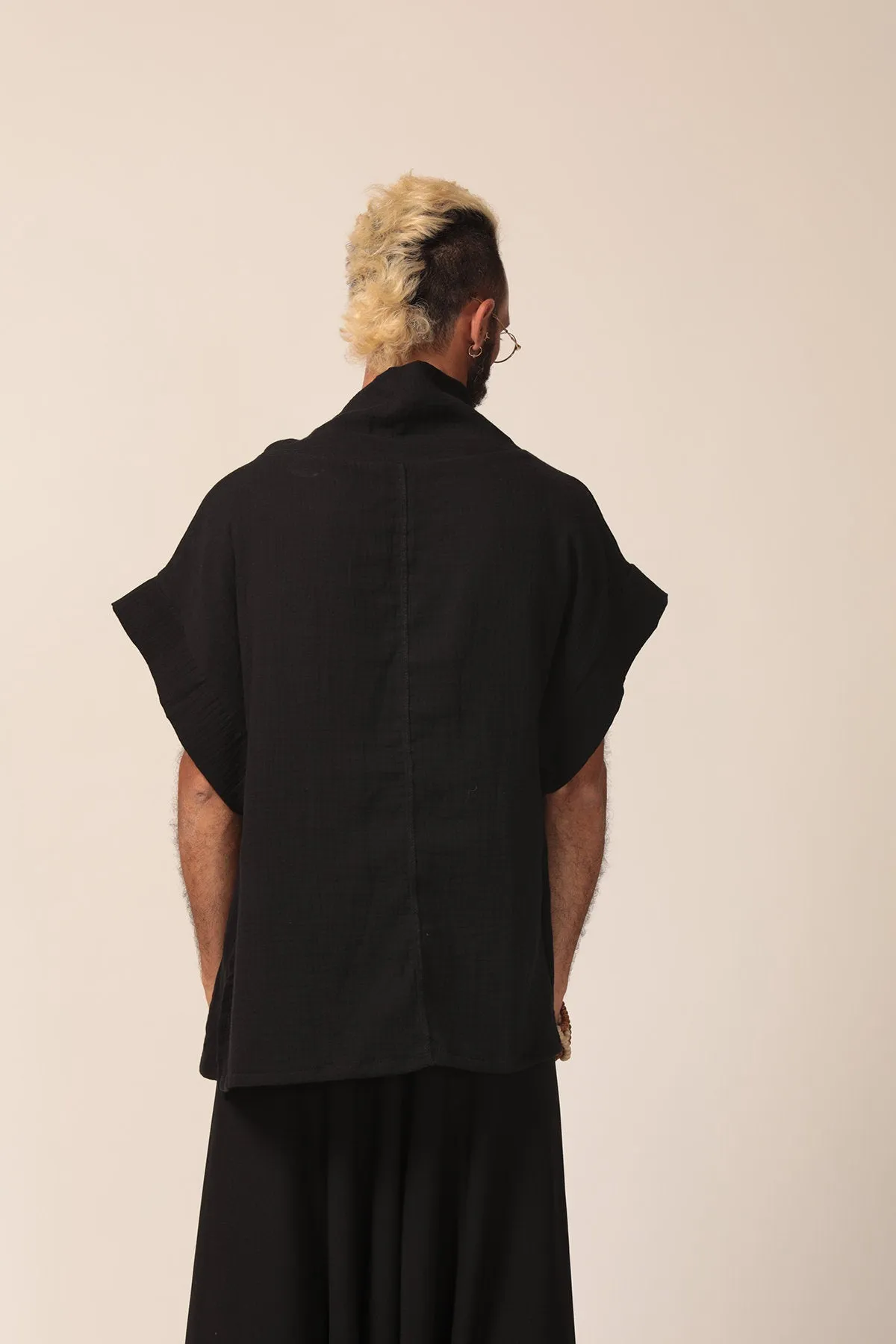 Men's Oversize Black Cotton Top