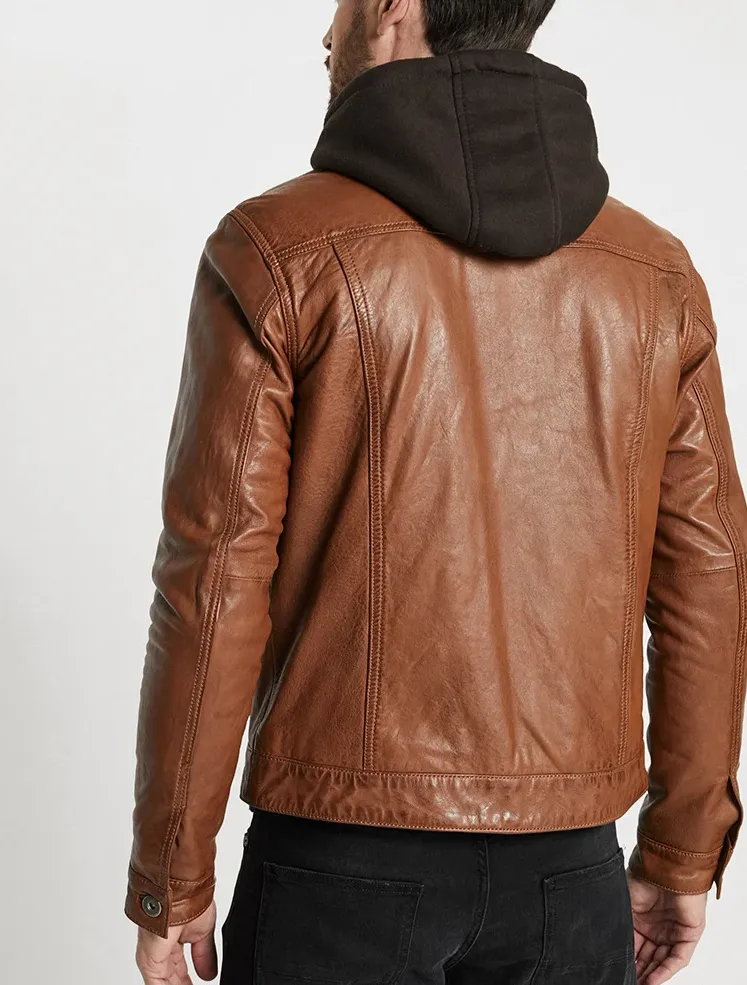 Mens Stylish Brown Leather Jacket