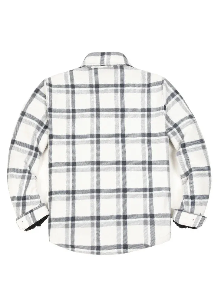 Men's Warm Sherpa Lined Plaid Shirt Jacket (Sherpa Lined Throughout)