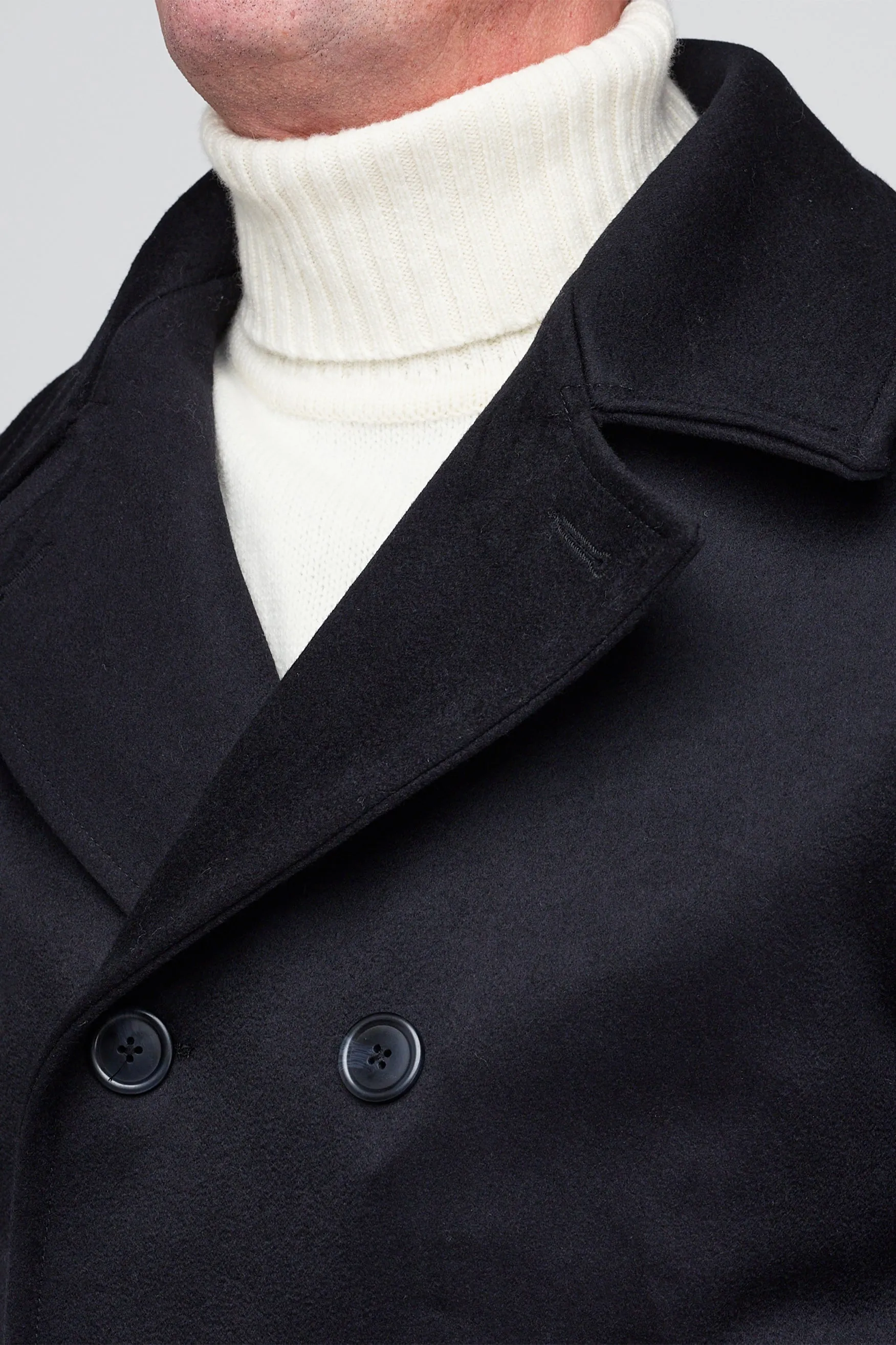 Men's Wool Peacoat - Black