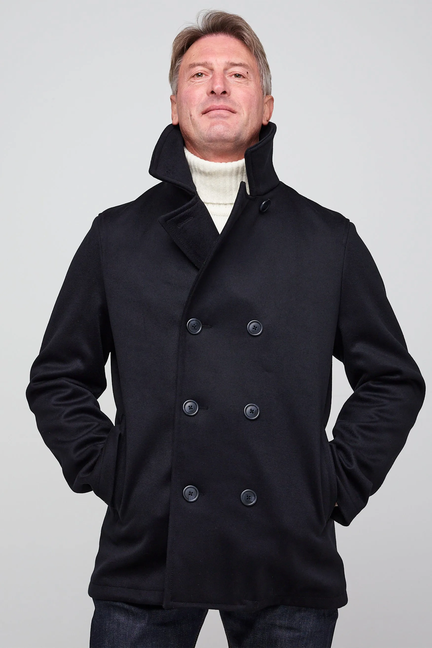 Men's Wool Peacoat - Black