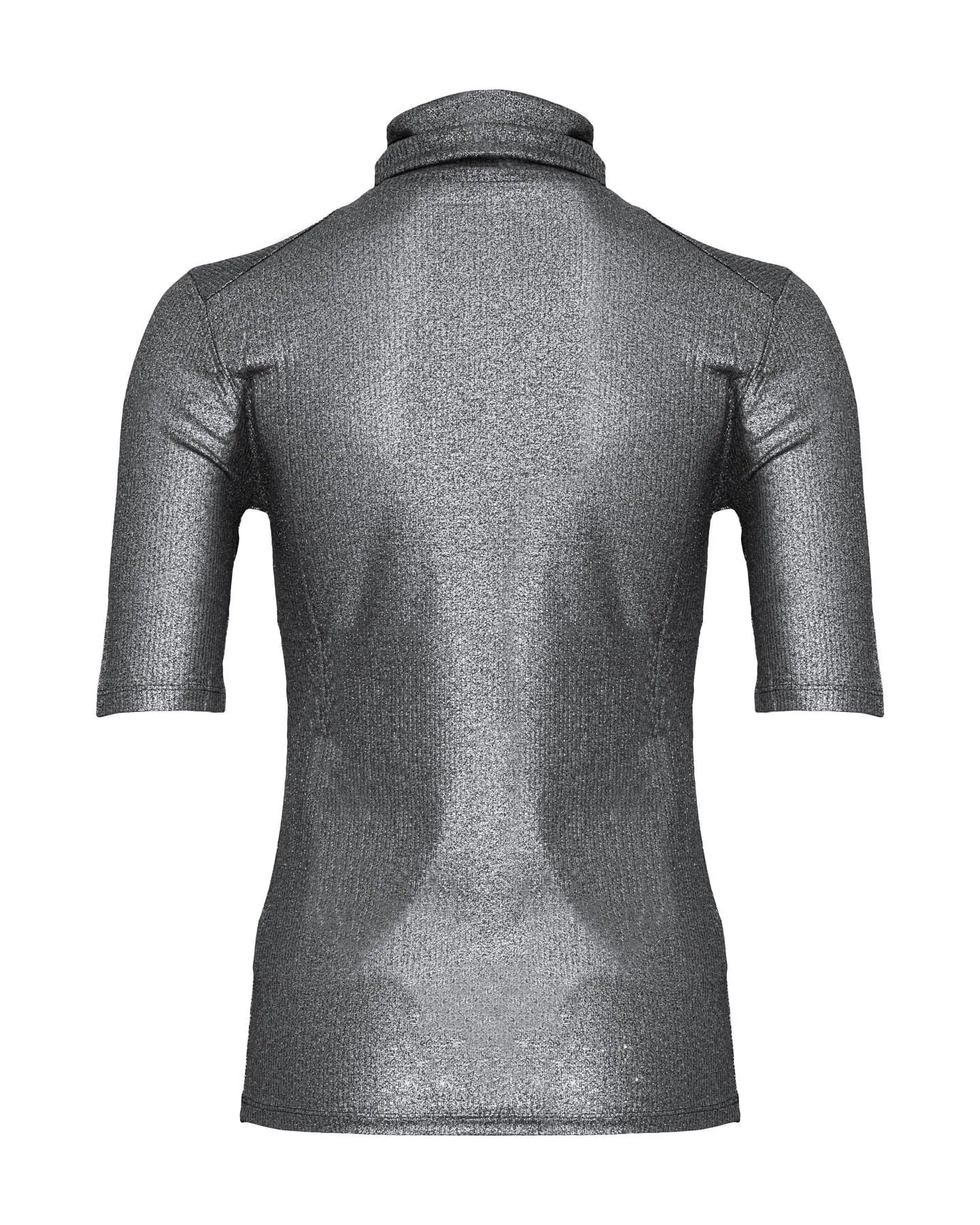 Metallic Mini Rib Turtleneck