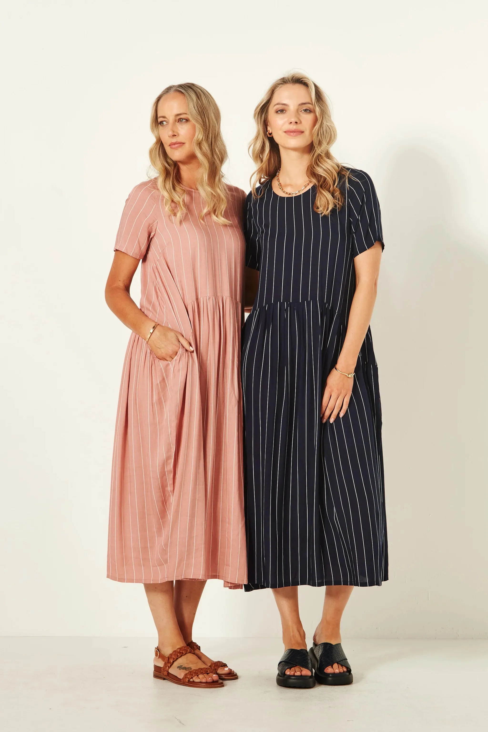 Monroe Dress - Nude Stripe