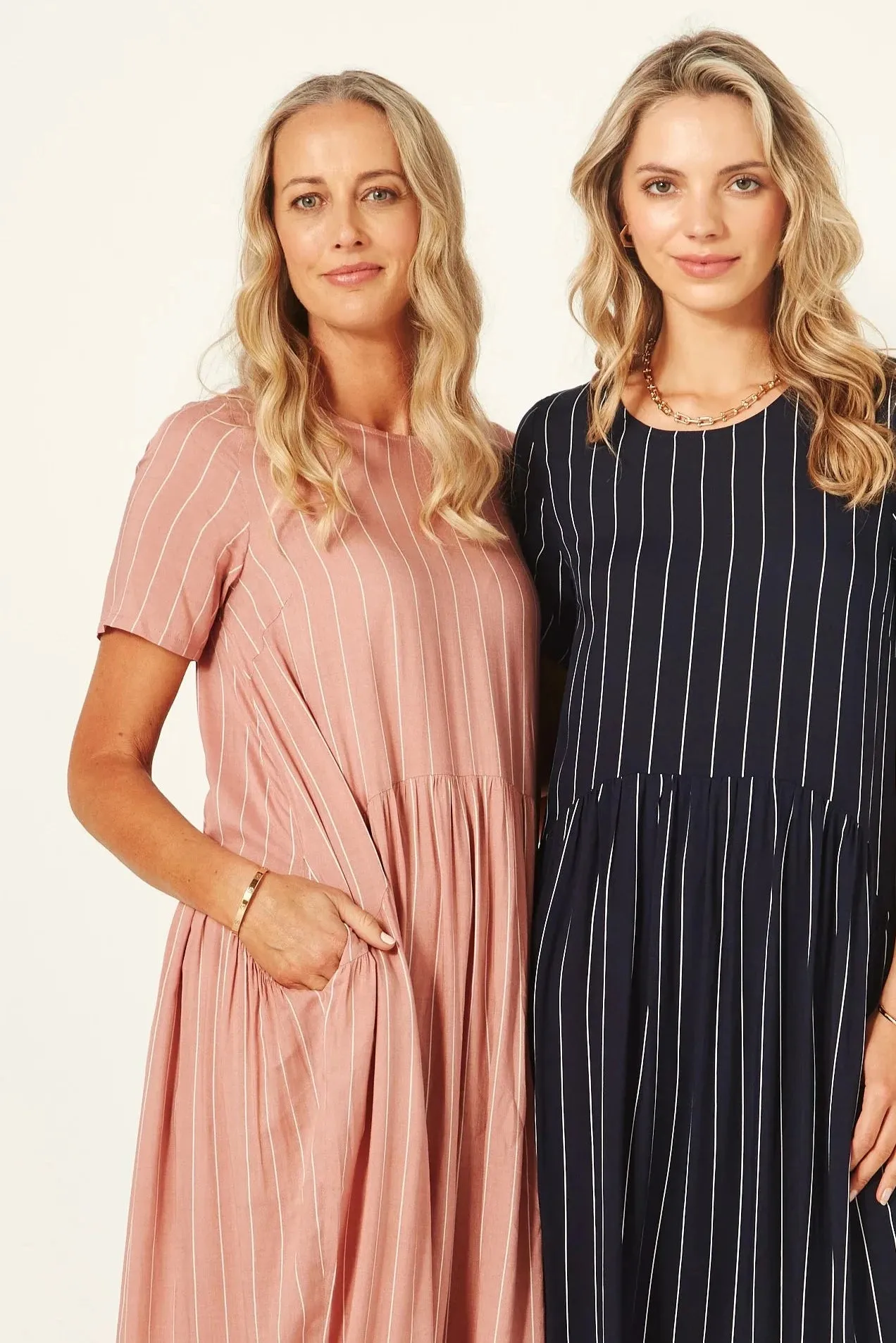 Monroe Dress - Nude Stripe